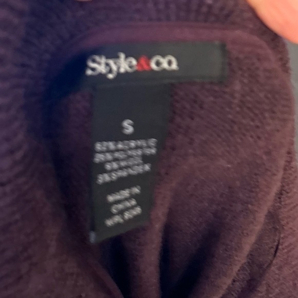 Style & Co Small purple Waterfall Ruffle Long Cardigan wool blend - Picture 4 of 5